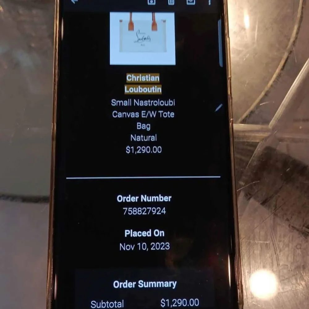 Christian Louboutin Nastroloubi White and Brown Tote Bag - Picture 9 of 10